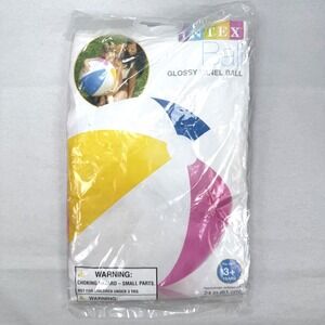 Vintage The Wet Set Beach Ball Soft Glossy Panel Rainbow Pool Toy by Intex 24"